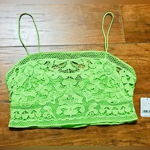 NWT Free People Bright Lime Green Longline Bralette